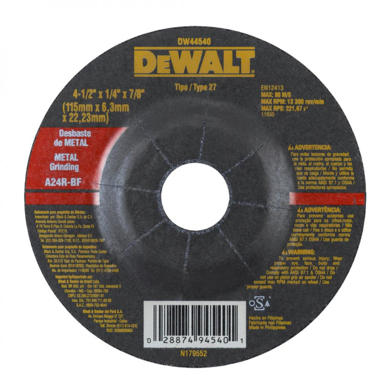 DISCO PULIR DEWALT 4 1/2 DW44540